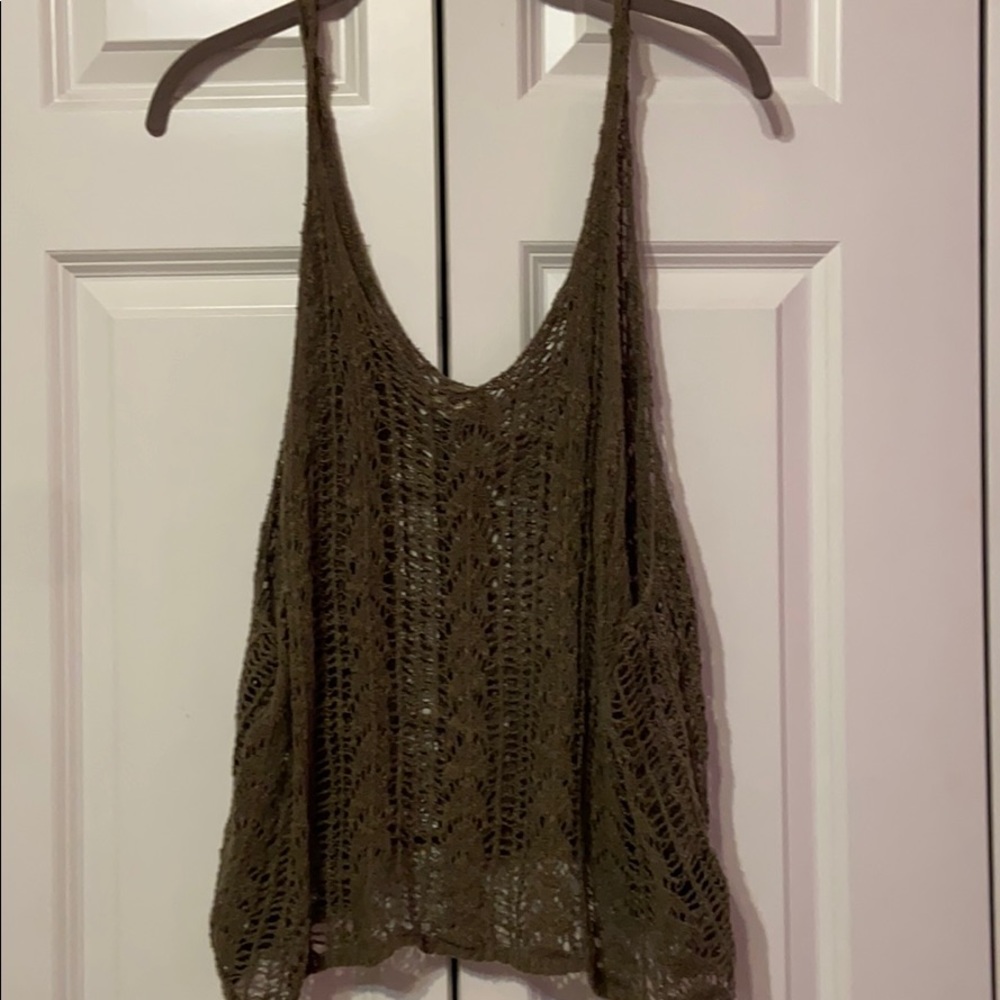 Green crochet tank top